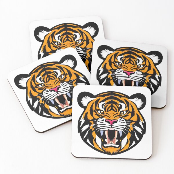 Item preview, Colourful cartoon of a Tiger growling designed and sold by The-Hist-Image.