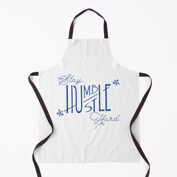 Item preview, Stay Humble Hustle Hard Typography in blue with old school tattoo flowers designed and sold by Corinne Alexa Jackson.