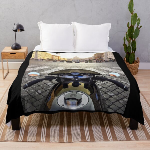 Item preview, Black Motorcycle in Front of Pedestrian Lane With Orange Traffic Light designed and sold by MyTrueLove.