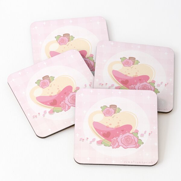 Item preview, Pink Rose Floral Valentine Heart Shaped Love Potion designed and sold by CreativeSprinkleArt.