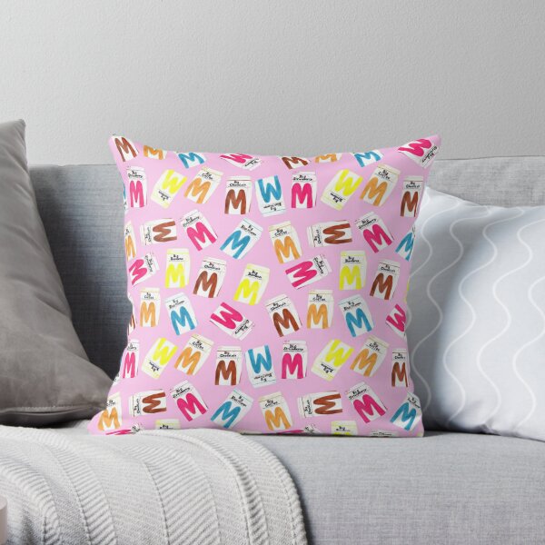 Big M Party - Pink Throw Pillow