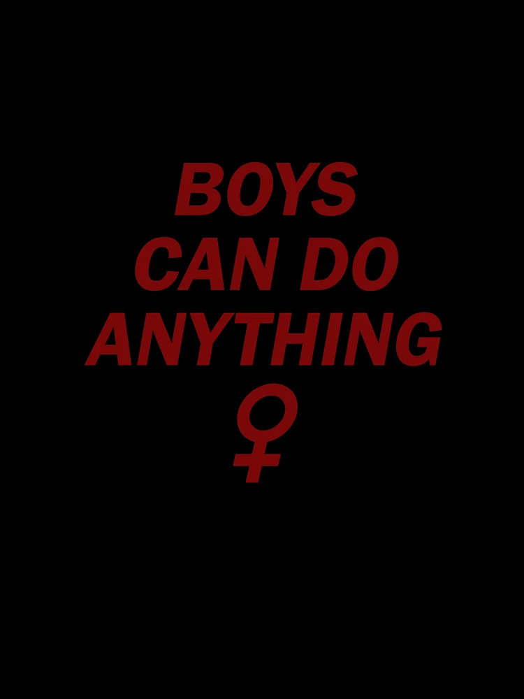 Thumbnail 7 of 7, Oversized T-Shirt, BOYS CAN DO ANYTHING ♀, red designed and sold by gardengrease.