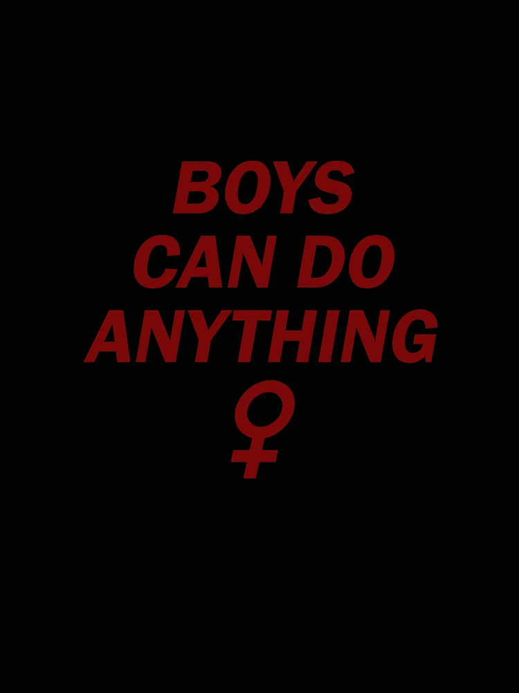 Thumbnail 4 of 4, Relaxed T-Shirt, BOYS CAN DO ANYTHING ♀, red designed and sold by gardengrease.