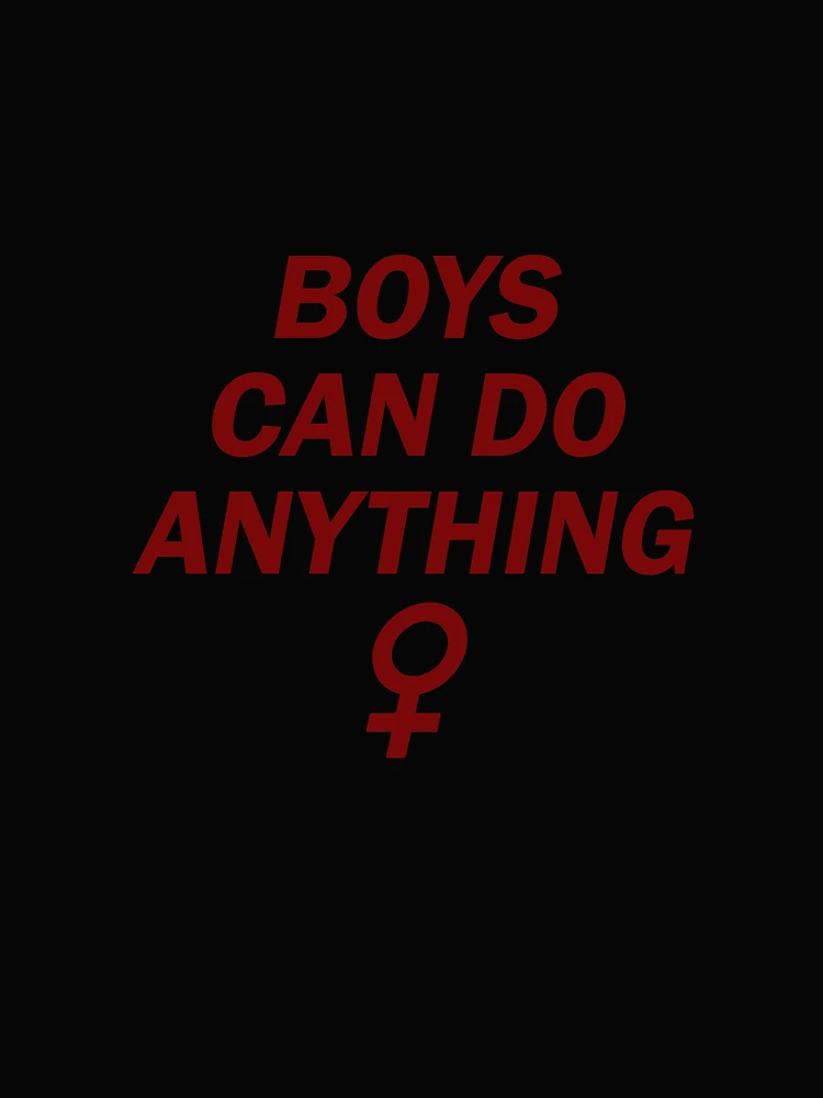 Thumbnail 4 of 4, Boxy T-Shirt, BOYS CAN DO ANYTHING ♀, red designed and sold by gardengrease.