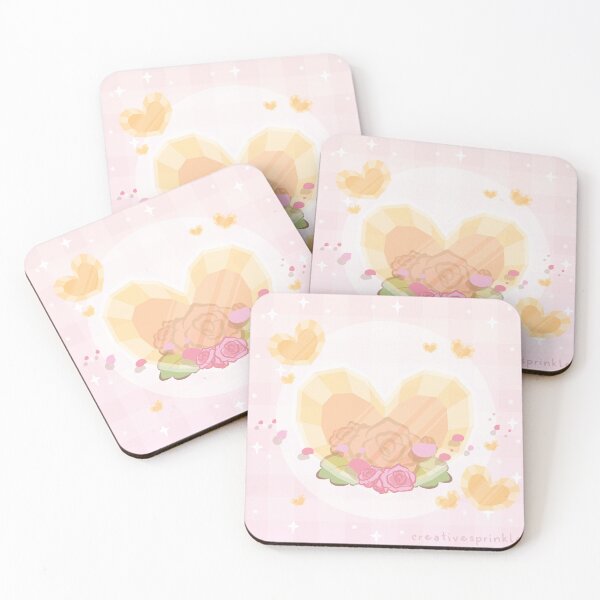 Item preview, Pink Rose Floral Valentine Heart Shaped Crystals designed and sold by CreativeSprinkleArt.
