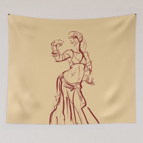 Item preview,  tribal fusion belly dancer dynamic gestures sketch drawing designed and sold by JeraRS.