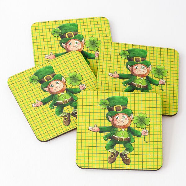 Item preview, Leprechaun St. Patrick's Day Gold and Green Plaid designed and sold by StimulatedHead.