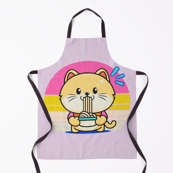 Aperçu de l'œuvre Chat Kawaii mignon mangeant des spaghettis créée et vendue par Monge Studio.