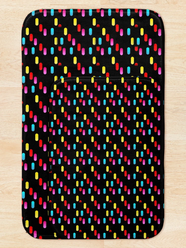 Thumbnail 5 of 6, Bath Mat, Neon Steps designed and sold by patternpiper.