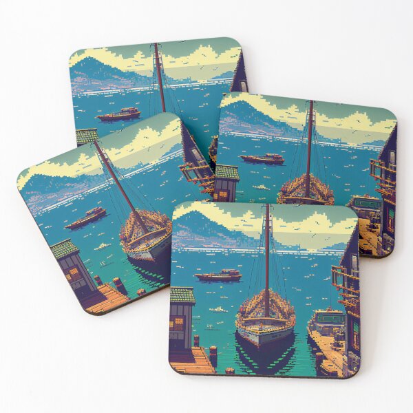 Item preview, Harbor Of Japan - Pixel Art designed and sold by mcmtdesigns.