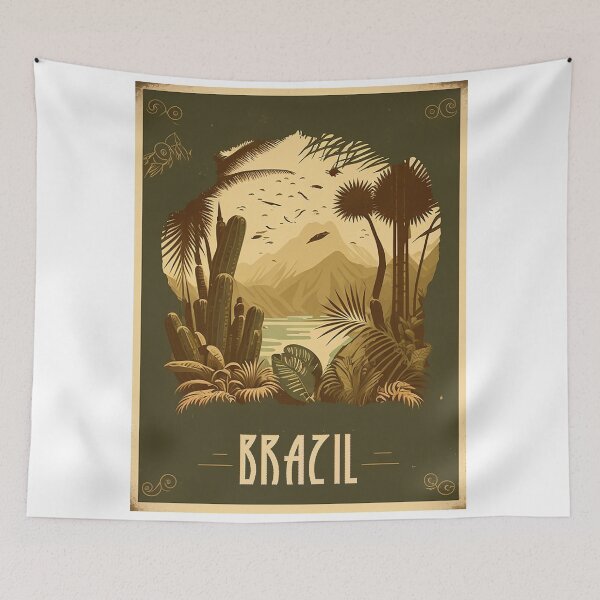 Item preview, Brazil Rainforest Vintage Travel Art Poster designed and sold by OldTravelArt.