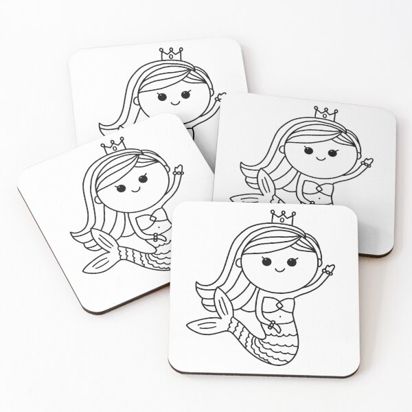 Item preview, diy mermaid coloring : bye bye princess mermaid  for painting activity at home  designed and sold by Tina-studio.