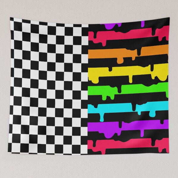 Item preview, Split Rainbow Stripes Checkerboard designed and sold by JanGrackle.