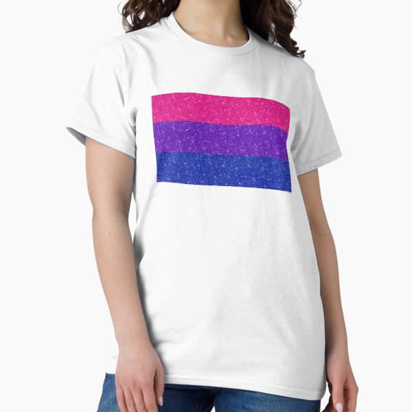 Faux Glitter Bisexual Pride Flag Background Classic T-Shirt