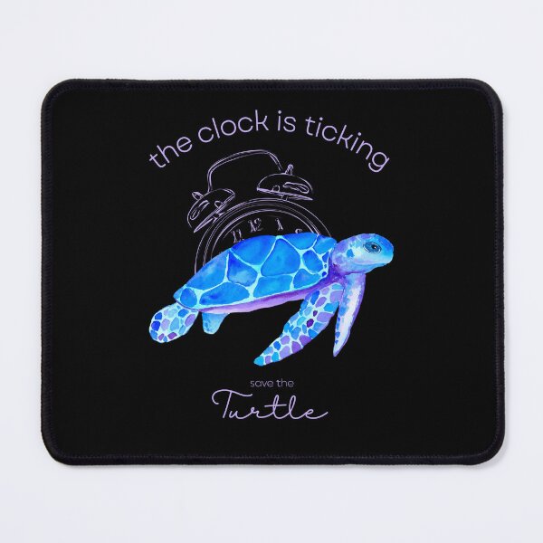 Item preview, Turtle Rescue Save The Turtles The Clock Is Ticking Mouse Pad designed and sold by MagicWolfStar.