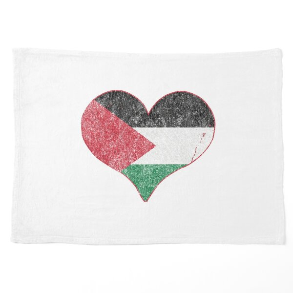 Retro Palestine Flag Heart Fleece Blanket