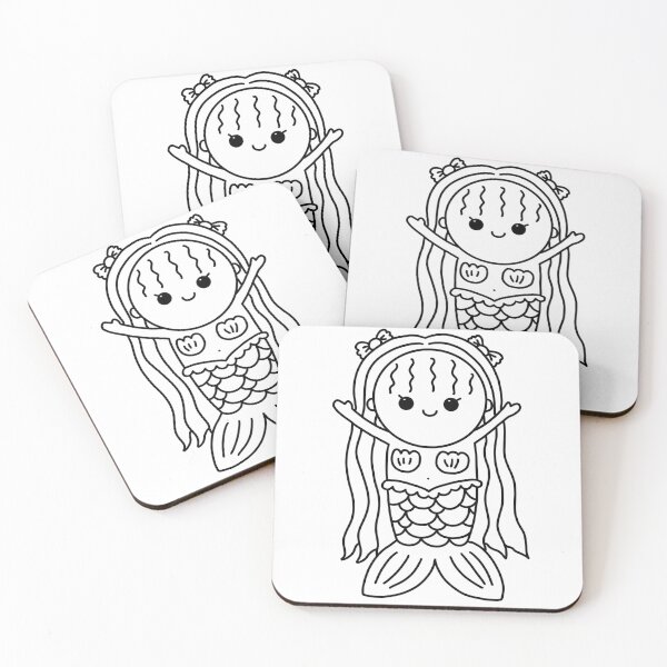 Item preview, diy mermaid coloring : rabbit mermaid  for painting activity at home  designed and sold by Tina-studio.