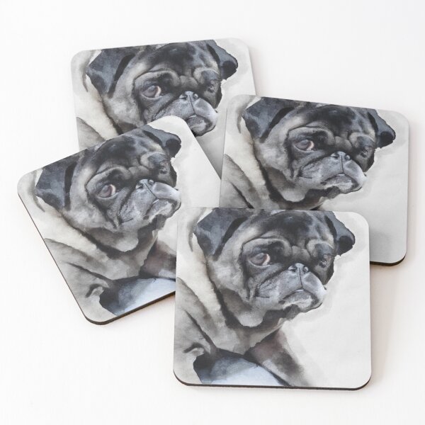 Item preview, Pug Thinking, Watercolor Painting designed and sold by Color-Me-Blue.