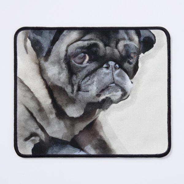 Item preview, Pug Thinking, Watercolor Painting designed and sold by Color-Me-Blue.