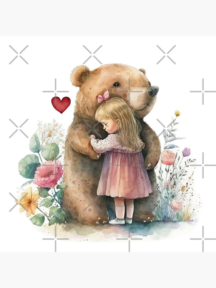 Watercolor Teddy Bear And Heart Feel Better Soon Greeting Card