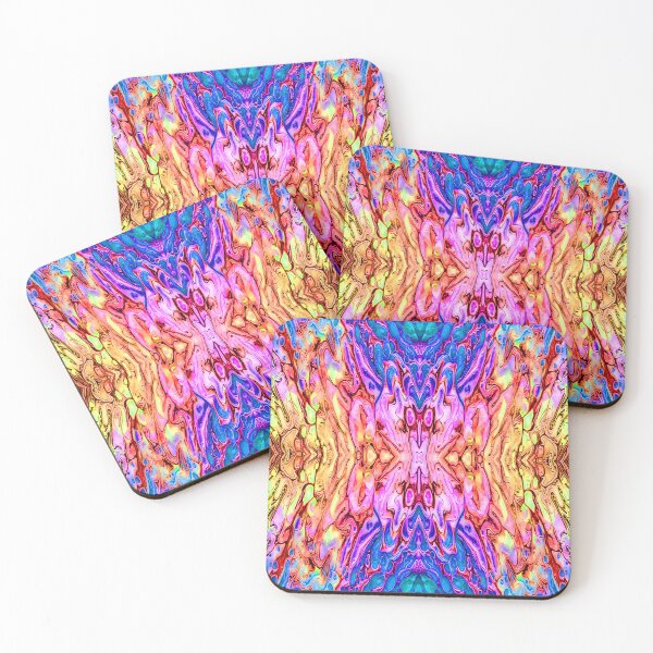 Item preview, Mirrored Abstract in Blue Pink Yellow Orange designed and sold by Karen Simon.