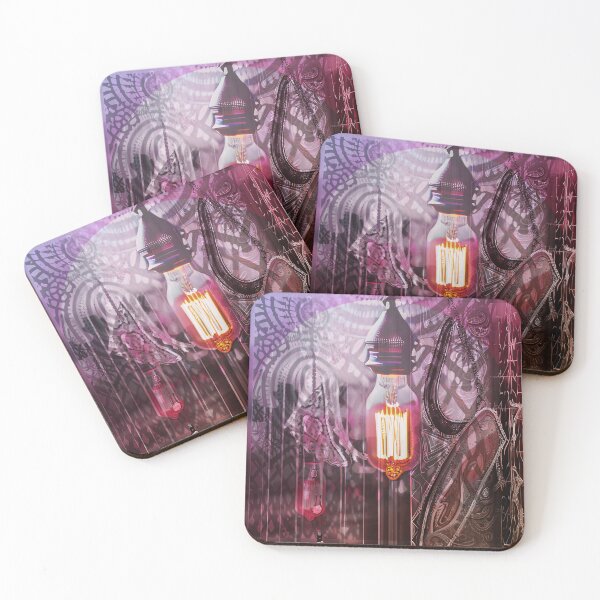 Item preview, Edison Lightbulb in gothic paisley background designed and sold by kbgraphicimages.
