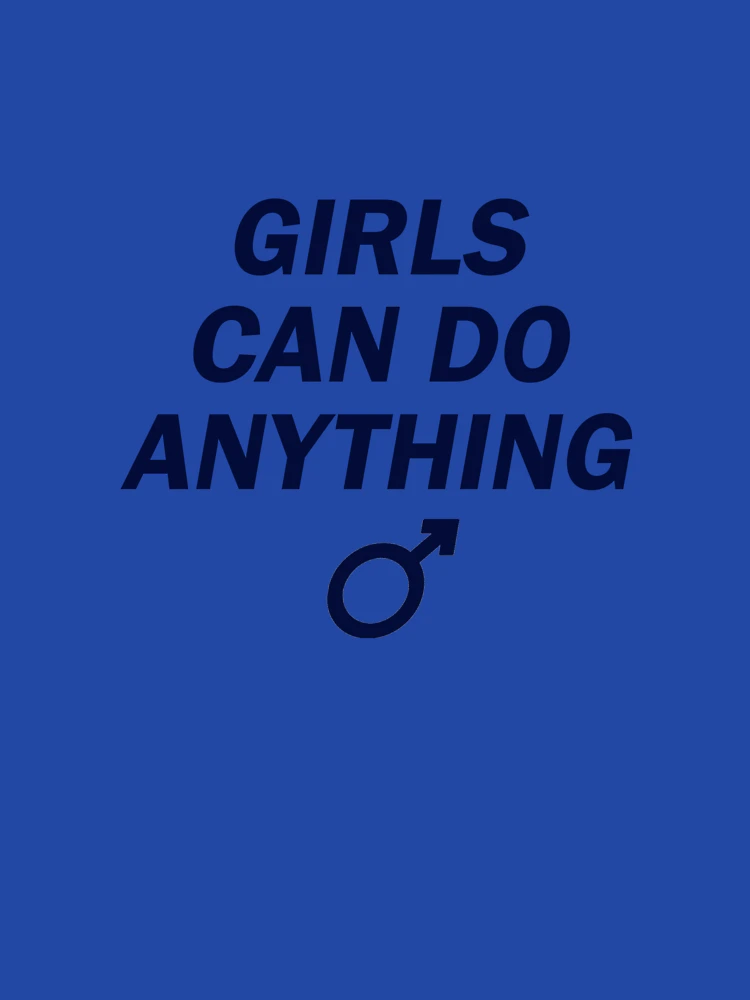 Aperçu 6 sur 6. Veste zippée à capuche avec l'œuvre LES FILLES PEUVENT TOUT FAIRE ♂, bleu créée et vendue par gardengrease.