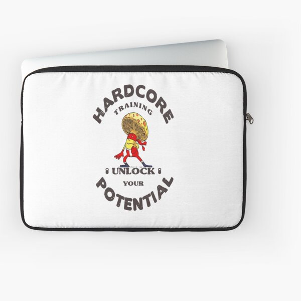 Hardcore Training Unlock Your Potential Mushroom Ninja Mixed Martial Arts MMA Superhero Laptop Sleeve