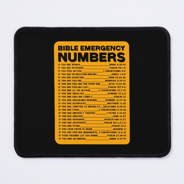 Item preview, BIBLE EMERGENCY NUMBERS DESIGN IN ORANGE COLOR FILL WITH TRANSPARENT TEXT designed and sold by EverLifeApparel.