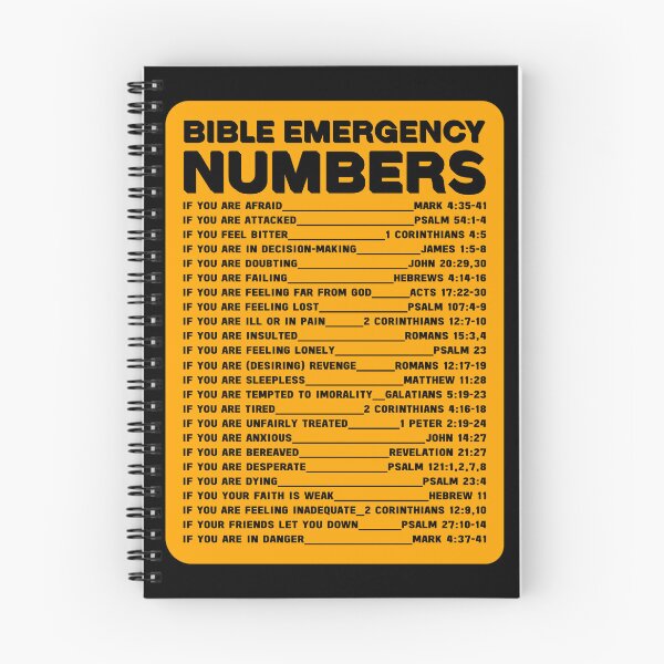Item preview, BIBLE EMERGENCY NUMBERS DESIGN IN ORANGE COLOR FILL WITH TRANSPARENT TEXT designed and sold by EverLifeApparel.