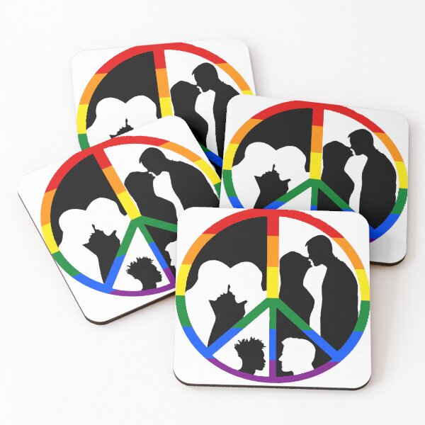Item preview, Peace and Love (rainbow outline) designed and sold by rudidrawings.