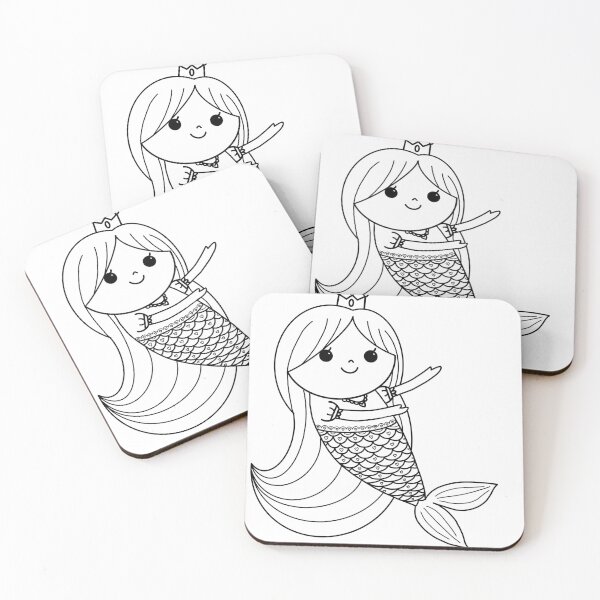 Item preview, diy mermaid coloring : rabbit mermaid  for painting activity at home  designed and sold by Tina-studio.
