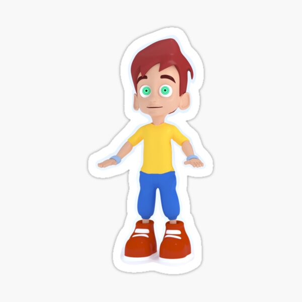 Cartoon Boy Pose 2 Sticker