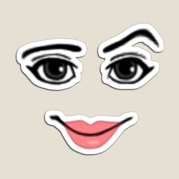 Roblox Default Female Face Smirking Smiling Meme  Magnet for Sale