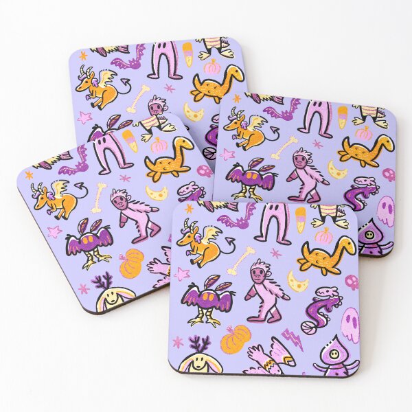 Item preview, Halloween Cryptid Monsters Cartoon Pattern designed and sold by narwhalwall.