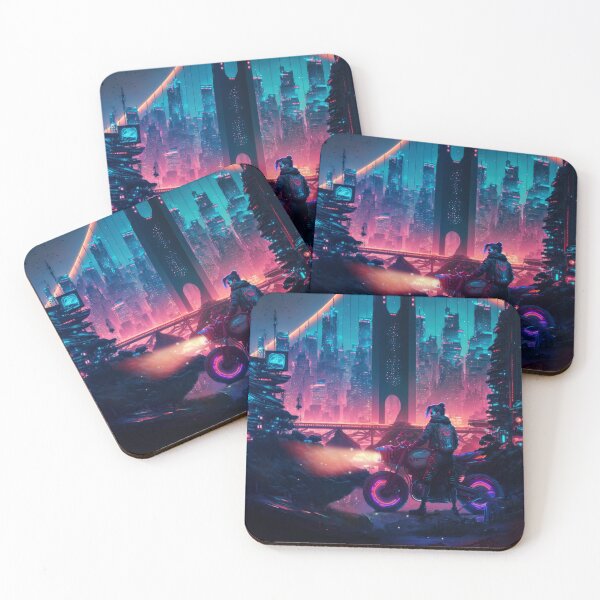 Item preview, Moonlight Biker Cyberpunk City designed and sold by SamuraiSwords.