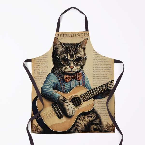 Item preview, The Cat With A Dream And Guitar - Retro Hobby designed and sold by mcmtdesigns.