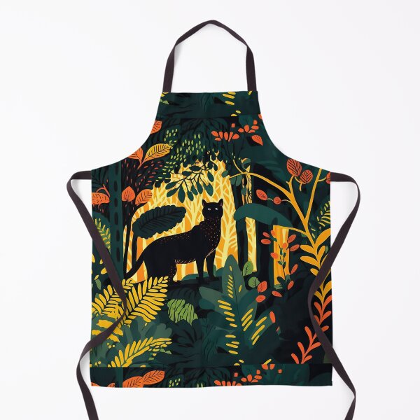 Item preview, Jungle print with black cat designed and sold by Christolamber.