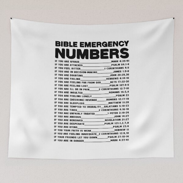Item preview, BIBLE EMERGENCY NUMBERS DESIGN IN BLACK COLOR designed and sold by EverLifeApparel.