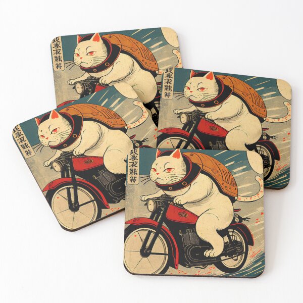 Artikelvorschau, Catsune auf dem Weg zur Arbeit - Retro-Motorrad entworfen und verkauft von mcmtdesigns.