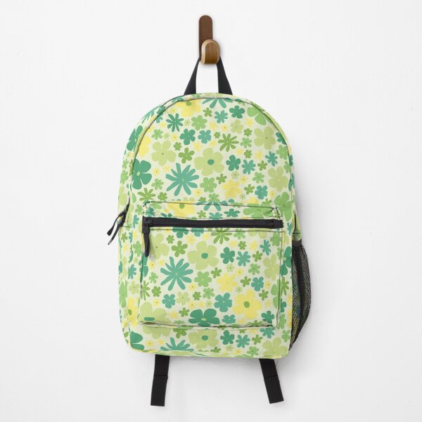 Item preview, retro green florals, lime green, groovy 60s pattern, 70s flowers, green flowers, girly, for teen girl designed and sold by blomastudios.