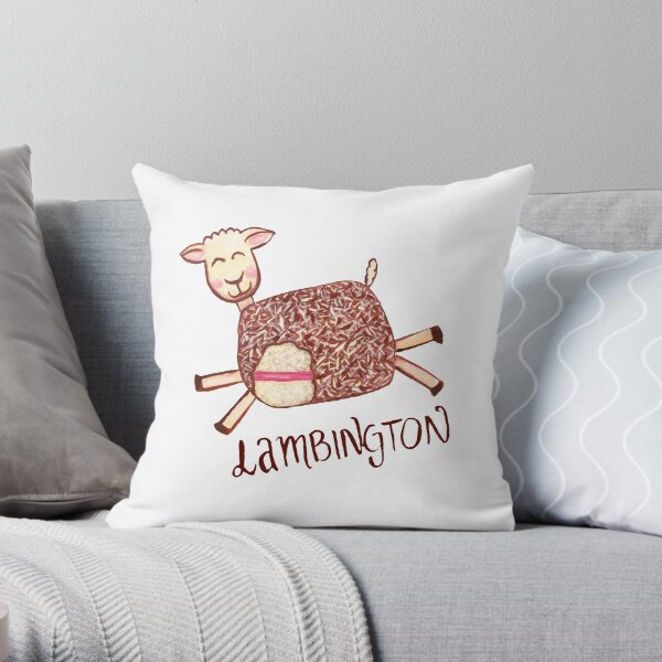 Lambington - White Throw Pillow