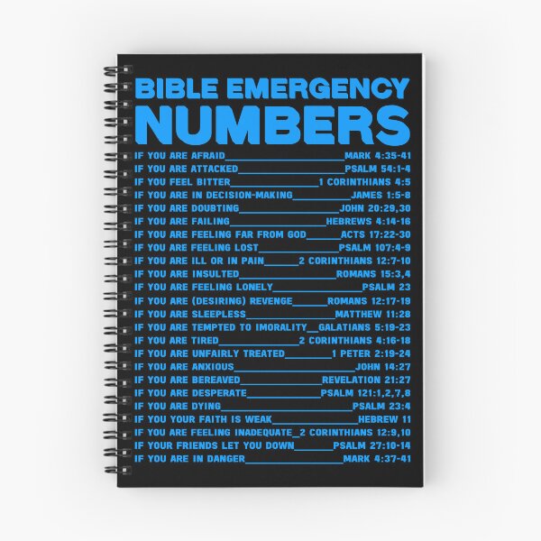 Item preview, BIBLE EMERGENCY NUMBERS DESIGN IN BRIGHT BLUE COLOR  designed and sold by EverLifeApparel.