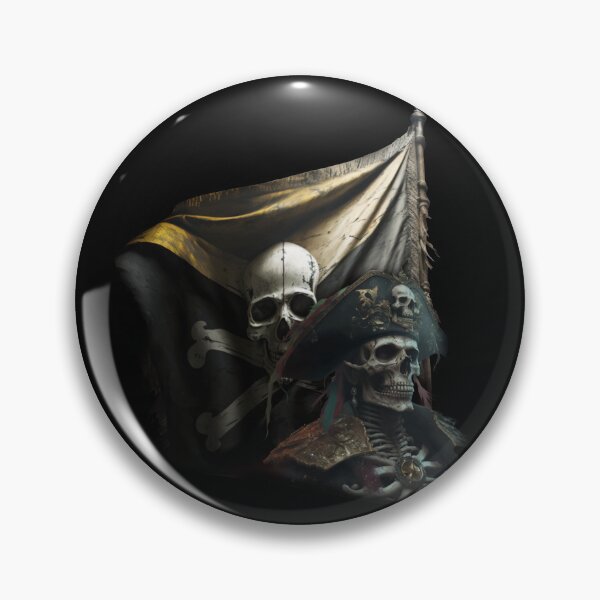 Item preview, Undead skeleton pirate in front of his skull and bones flag designed and sold by Fablemyst.