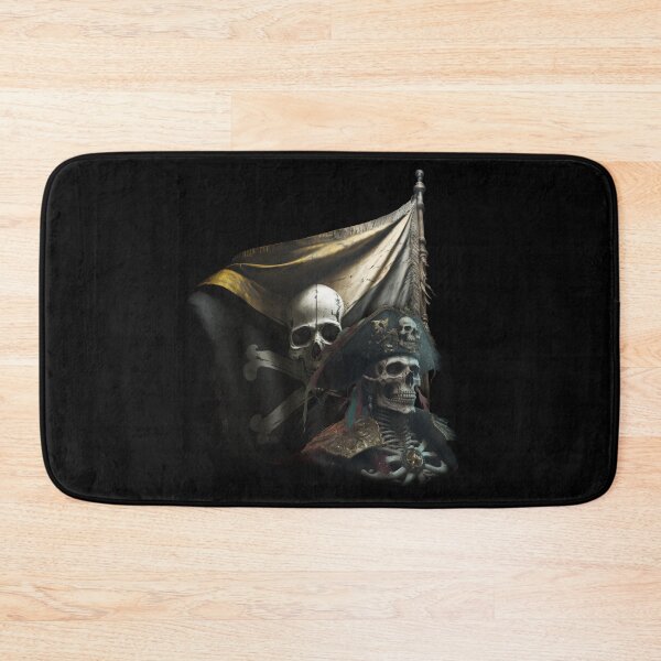 Item preview, Undead skeleton pirate in front of his skull and bones flag designed and sold by Fablemyst.
