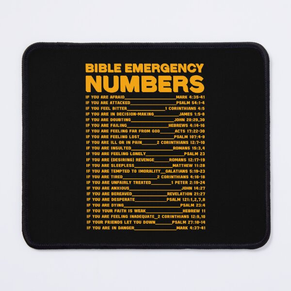 Item preview, BIBLE EMERGENCY NUMBERS DESIGN IN BRIGHT ORANGE COLOR designed and sold by EverLifeApparel.