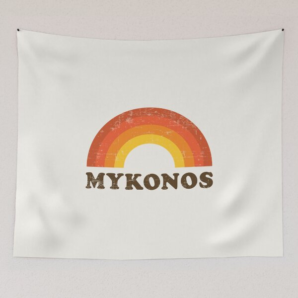 Item preview, Retro Vintage Mykonos Greece Souvenir 60s Style Rainbow designed and sold by Delightfully Cynical.