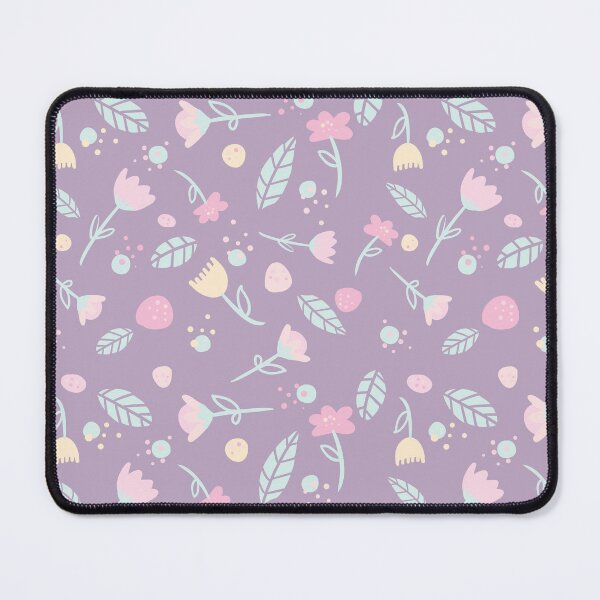 Item preview, Minimalistic Flowers Design - Pastel Colours on Purple Background designed and sold by HJacka.
