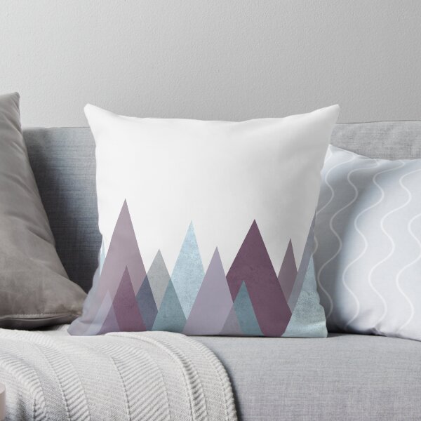 PLUM TURQUOISE GEOMETRIC MOUNTAINS Throw Pillow