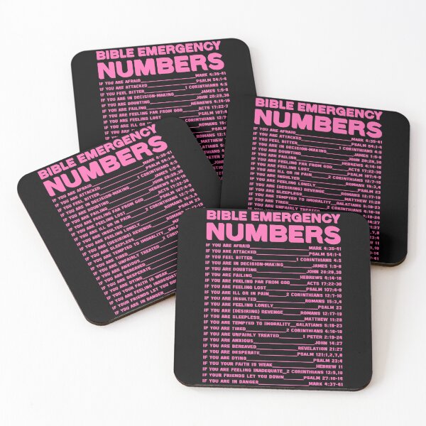 Item preview, BIBLE EMERGENCY NUMBERS DESIGN IN BRIGHT PINK COLOR designed and sold by EverLifeApparel.